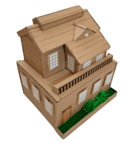 Miniatur rumah-rumahan dari kardus