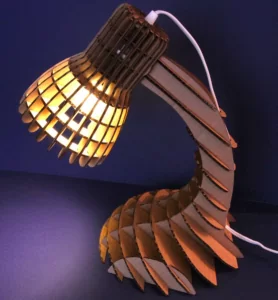Tempat lampu dari kardus bekas